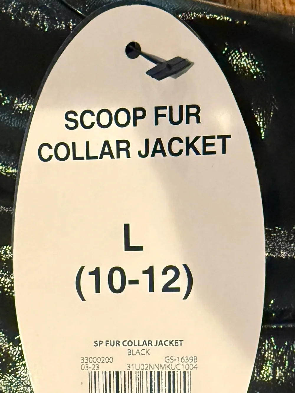 Scoop Faux Leather Black Bomber Jacket Size Large 10/12 NWT